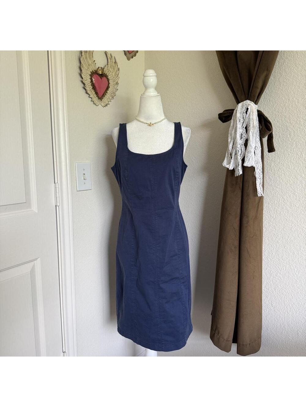 J. Crew Strapless Blue Midi Dress Casual Corporate Back to School